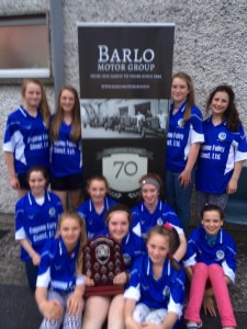 Some of the U14 panel: Claire Quigley, Leah Lanigan, Maeve Ging, Katie Brennan, Shona O'Brien, Tara Walsh, Laoise Prendiville, Helen Roberts, Ciara Wall, Molly Butler & Kate Everard